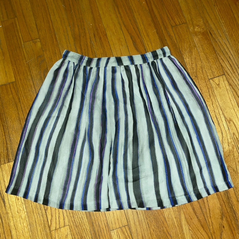 Striped polyester mini skirt